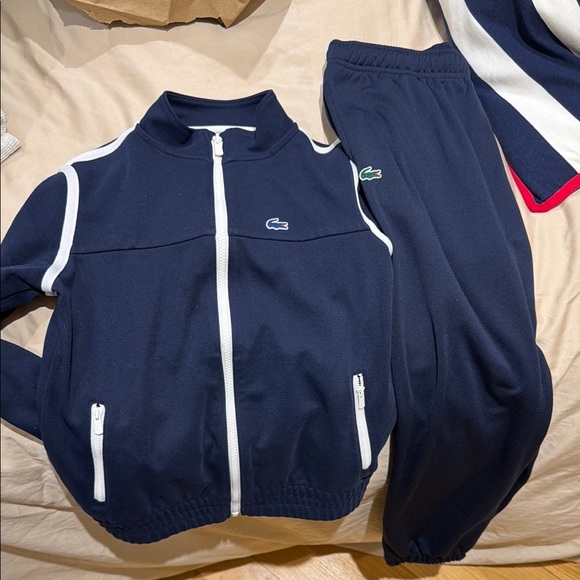 Lacoste Dark Blue Tracksuit with White Trim